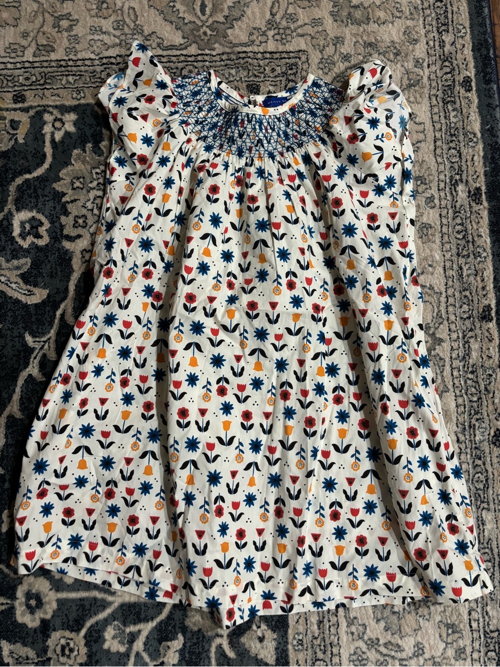 Maison Me Smocked Floral Cotton Girl's Dress
